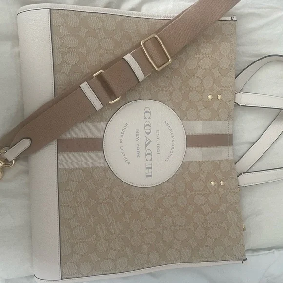 Coach Signature Beige and Cream Tote - Picture 5 of 10